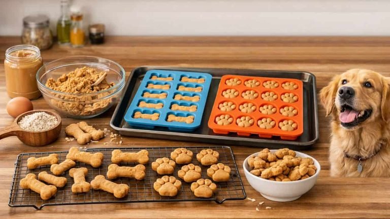 How to Make 3-Ingredient Peanut Butter Dog Biscuits Using a Pupsicle Mold